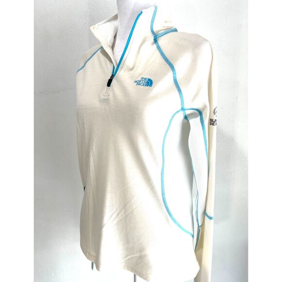 The north Face performance sweater white outdoor sports camping hiking women's M - Picture 2 of 7